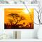 Designart - Orange Glow of African Sunset - Extra Large Wall Art Landscape